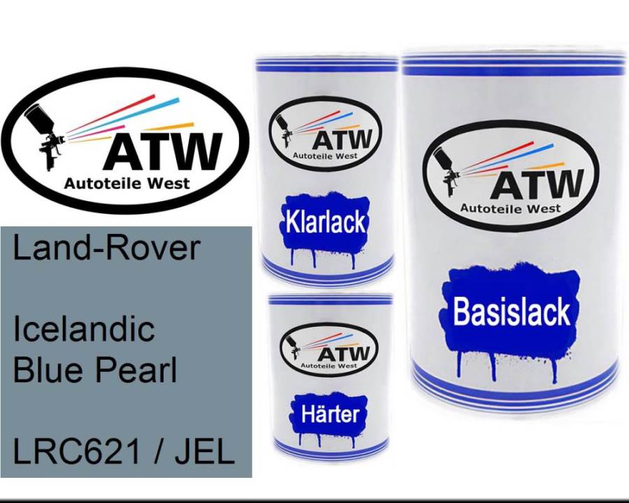 Land-Rover, Icelandic Blue Pearl, LRC621 / JEL: 500ml Lackdose + 500ml Klarlack + 250ml Härter - Set, von ATW Autoteile West.